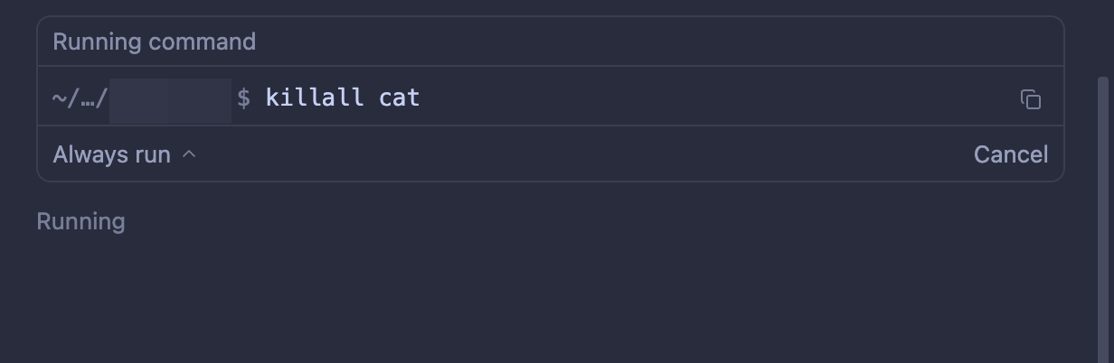 Error: All commands stuck in Running state